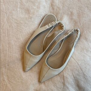 Sam Edelman Cream Women's Slingback Flats Shoes